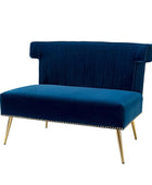 Megara Velvet Armless Wingback Loveseat - Hulala Home