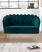 Ariel Scalloped Velvet Loveseat - Hulala Home