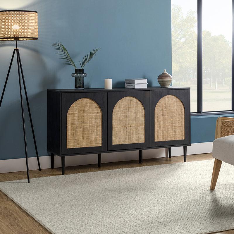 Posey Wood and Rattan Sideboard - Hulala Home