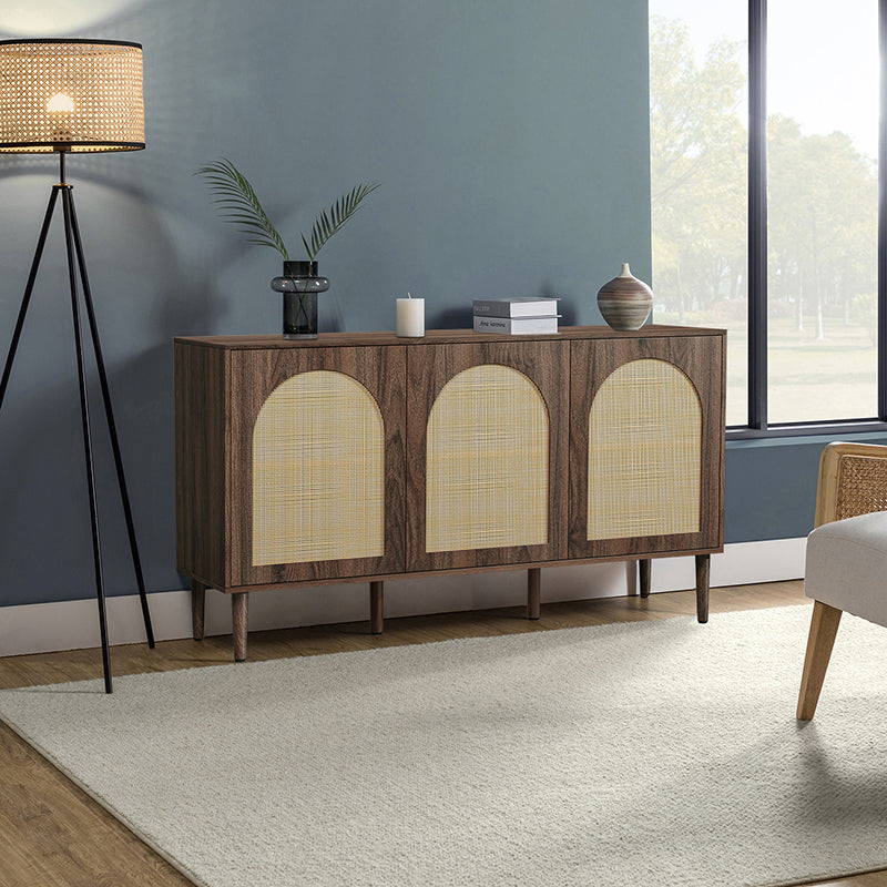 Posey 56" Wide Wood and Rattan  Sideboard