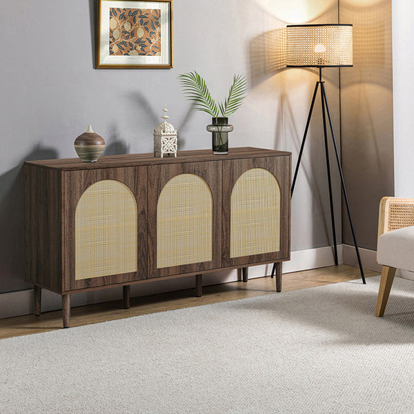 Posey 56" Wide Wood and Rattan  Sideboard